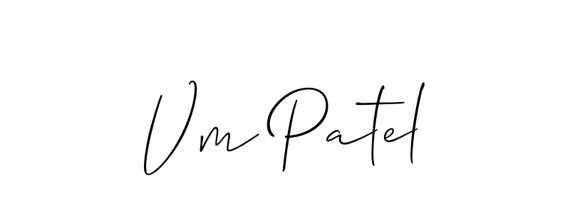 Also we have Vm Patel name is the best signature style. Create professional handwritten signature collection using Allison_Script autograph style. Vm Patel signature style 2 images and pictures png