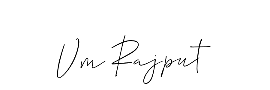 Use a signature maker to create a handwritten signature online. With this signature software, you can design (Allison_Script) your own signature for name Vm Rajput. Vm Rajput signature style 2 images and pictures png