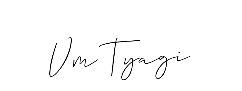 Use a signature maker to create a handwritten signature online. With this signature software, you can design (Allison_Script) your own signature for name Vm Tyagi. Vm Tyagi signature style 2 images and pictures png