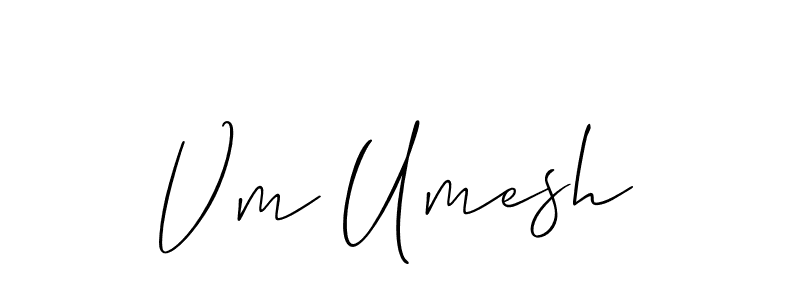 How to make Vm Umesh signature? Allison_Script is a professional autograph style. Create handwritten signature for Vm Umesh name. Vm Umesh signature style 2 images and pictures png