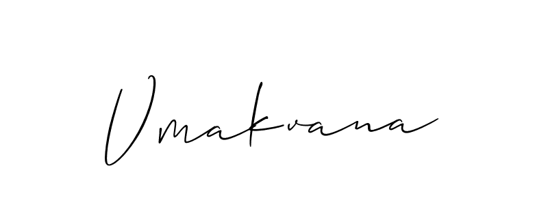 Use a signature maker to create a handwritten signature online. With this signature software, you can design (Allison_Script) your own signature for name Vmakvana. Vmakvana signature style 2 images and pictures png