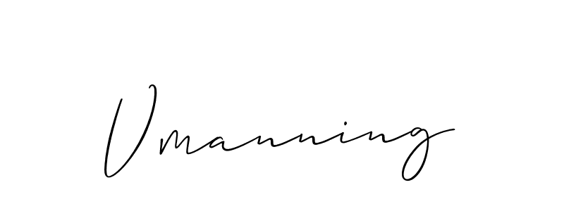 Make a beautiful signature design for name Vmanning. With this signature (Allison_Script) style, you can create a handwritten signature for free. Vmanning signature style 2 images and pictures png