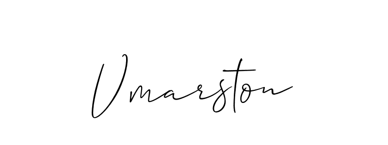 Create a beautiful signature design for name Vmarston. With this signature (Allison_Script) fonts, you can make a handwritten signature for free. Vmarston signature style 2 images and pictures png
