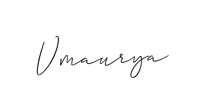 Make a beautiful signature design for name Vmaurya. With this signature (Allison_Script) style, you can create a handwritten signature for free. Vmaurya signature style 2 images and pictures png