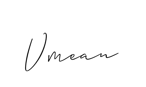 Use a signature maker to create a handwritten signature online. With this signature software, you can design (Allison_Script) your own signature for name Vmean. Vmean signature style 2 images and pictures png