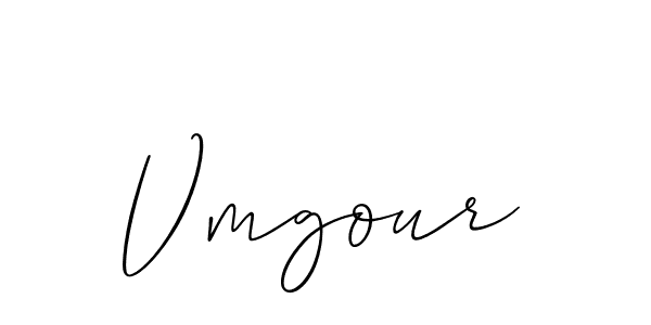 Use a signature maker to create a handwritten signature online. With this signature software, you can design (Allison_Script) your own signature for name Vmgour. Vmgour signature style 2 images and pictures png