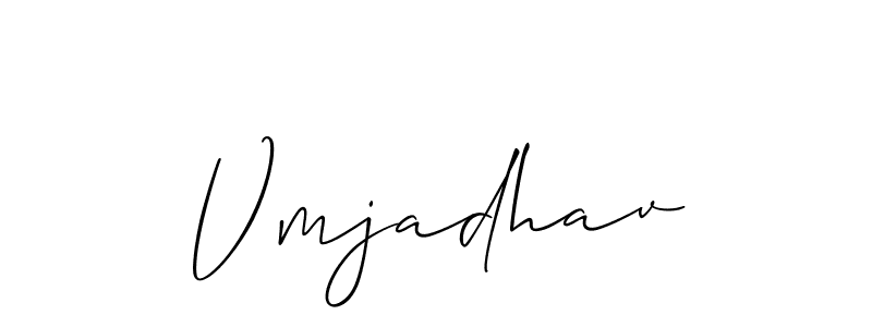 Make a beautiful signature design for name Vmjadhav. With this signature (Allison_Script) style, you can create a handwritten signature for free. Vmjadhav signature style 2 images and pictures png