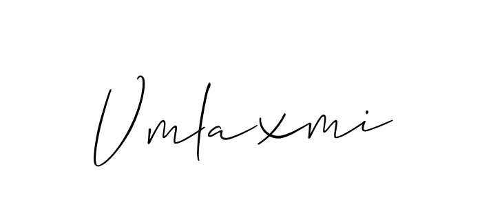 Use a signature maker to create a handwritten signature online. With this signature software, you can design (Allison_Script) your own signature for name Vmlaxmi. Vmlaxmi signature style 2 images and pictures png