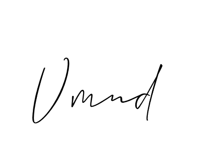 Design your own signature with our free online signature maker. With this signature software, you can create a handwritten (Allison_Script) signature for name Vmnd. Vmnd signature style 2 images and pictures png