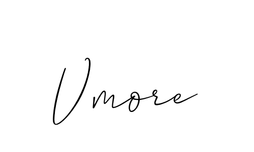 Allison_Script is a professional signature style that is perfect for those who want to add a touch of class to their signature. It is also a great choice for those who want to make their signature more unique. Get Vmore name to fancy signature for free. Vmore signature style 2 images and pictures png