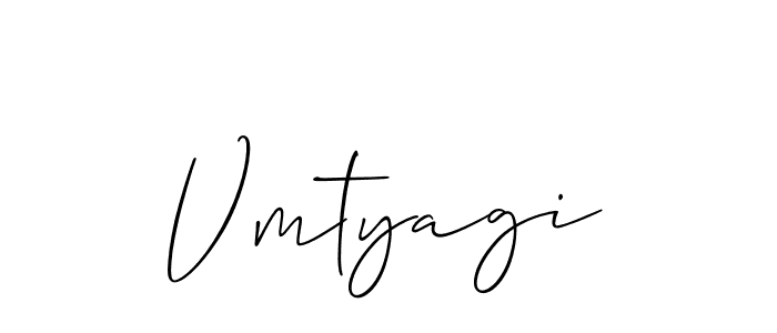 Make a beautiful signature design for name Vmtyagi. With this signature (Allison_Script) style, you can create a handwritten signature for free. Vmtyagi signature style 2 images and pictures png