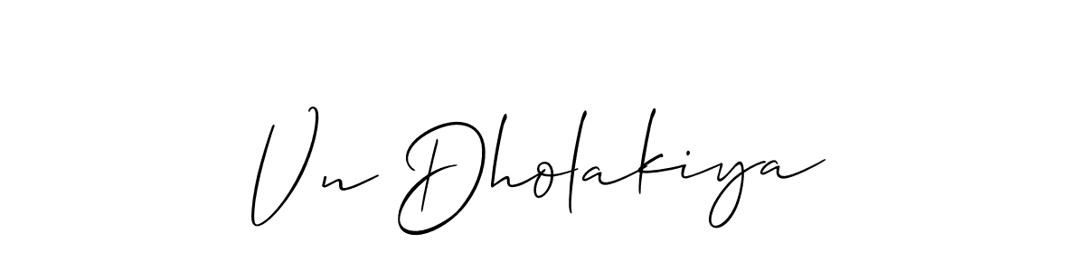 if you are searching for the best signature style for your name Vn Dholakiya. so please give up your signature search. here we have designed multiple signature styles  using Allison_Script. Vn Dholakiya signature style 2 images and pictures png