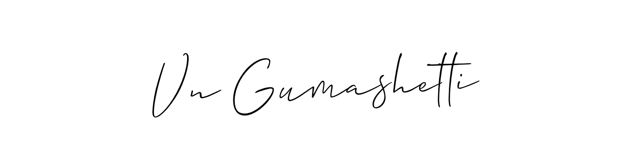 It looks lik you need a new signature style for name Vn Gumashetti. Design unique handwritten (Allison_Script) signature with our free signature maker in just a few clicks. Vn Gumashetti signature style 2 images and pictures png