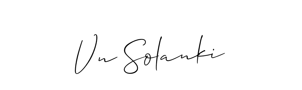 Allison_Script is a professional signature style that is perfect for those who want to add a touch of class to their signature. It is also a great choice for those who want to make their signature more unique. Get Vn Solanki name to fancy signature for free. Vn Solanki signature style 2 images and pictures png