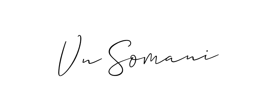 Design your own signature with our free online signature maker. With this signature software, you can create a handwritten (Allison_Script) signature for name Vn Somani. Vn Somani signature style 2 images and pictures png
