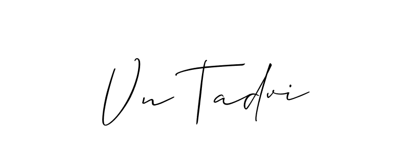 Allison_Script is a professional signature style that is perfect for those who want to add a touch of class to their signature. It is also a great choice for those who want to make their signature more unique. Get Vn Tadvi name to fancy signature for free. Vn Tadvi signature style 2 images and pictures png