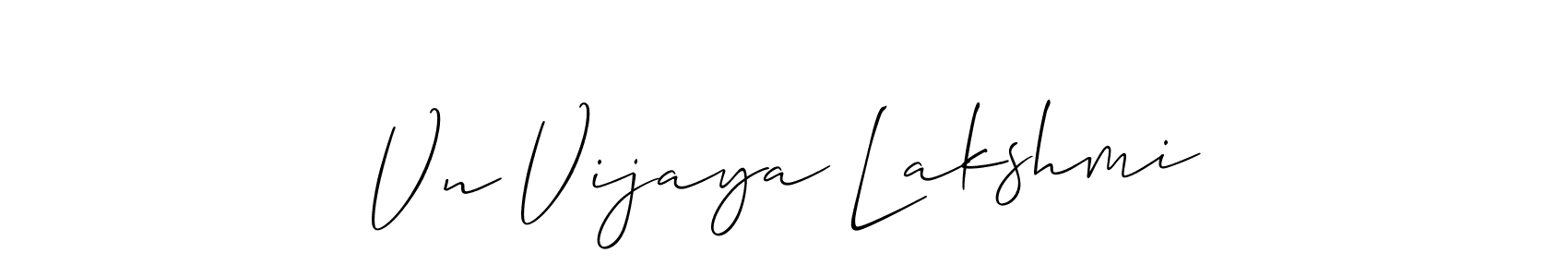 Create a beautiful signature design for name Vn Vijaya Lakshmi. With this signature (Allison_Script) fonts, you can make a handwritten signature for free. Vn Vijaya Lakshmi signature style 2 images and pictures png