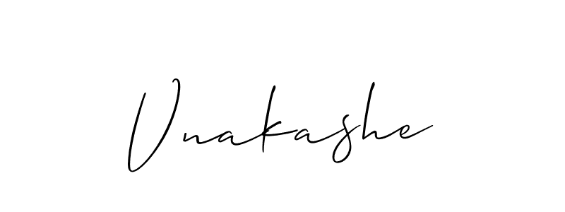 Use a signature maker to create a handwritten signature online. With this signature software, you can design (Allison_Script) your own signature for name Vnakashe. Vnakashe signature style 2 images and pictures png