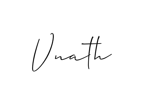 Make a beautiful signature design for name Vnath. With this signature (Allison_Script) style, you can create a handwritten signature for free. Vnath signature style 2 images and pictures png