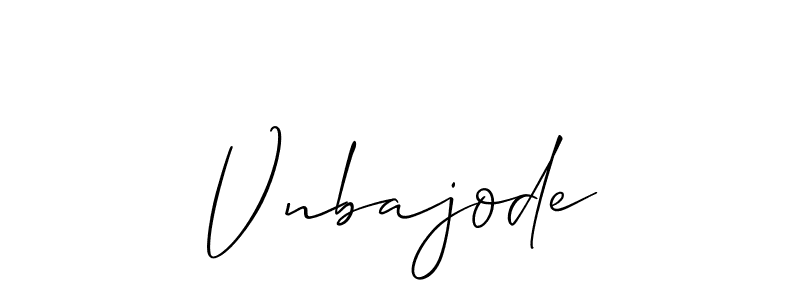 Make a beautiful signature design for name Vnbajode. With this signature (Allison_Script) style, you can create a handwritten signature for free. Vnbajode signature style 2 images and pictures png