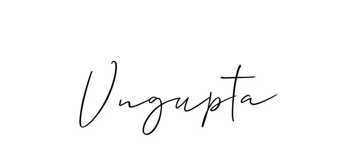 Make a beautiful signature design for name Vngupta. With this signature (Allison_Script) style, you can create a handwritten signature for free. Vngupta signature style 2 images and pictures png