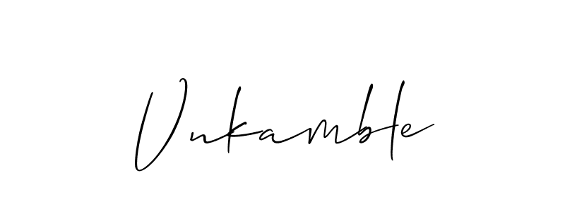 Use a signature maker to create a handwritten signature online. With this signature software, you can design (Allison_Script) your own signature for name Vnkamble. Vnkamble signature style 2 images and pictures png
