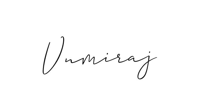 Use a signature maker to create a handwritten signature online. With this signature software, you can design (Allison_Script) your own signature for name Vnmiraj. Vnmiraj signature style 2 images and pictures png