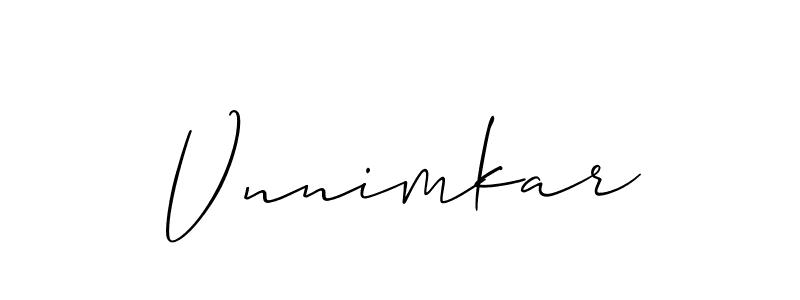 Make a beautiful signature design for name Vnnimkar. With this signature (Allison_Script) style, you can create a handwritten signature for free. Vnnimkar signature style 2 images and pictures png