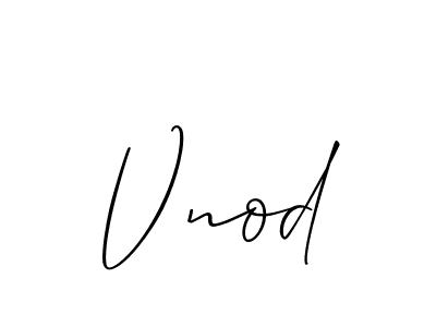 The best way (Allison_Script) to make a short signature is to pick only two or three words in your name. The name Vnod include a total of six letters. For converting this name. Vnod signature style 2 images and pictures png