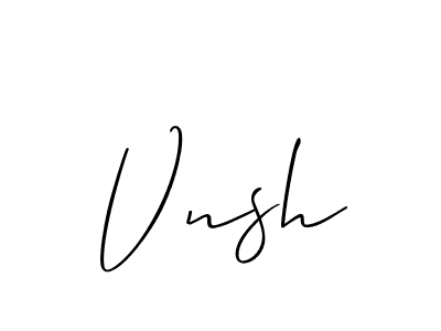 Use a signature maker to create a handwritten signature online. With this signature software, you can design (Allison_Script) your own signature for name Vnsh. Vnsh signature style 2 images and pictures png