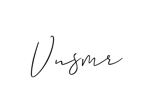 Use a signature maker to create a handwritten signature online. With this signature software, you can design (Allison_Script) your own signature for name Vnsmr. Vnsmr signature style 2 images and pictures png