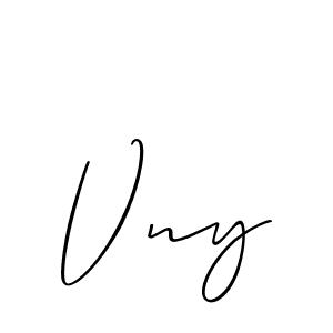You should practise on your own different ways (Allison_Script) to write your name (Vny) in signature. don't let someone else do it for you. Vny signature style 2 images and pictures png