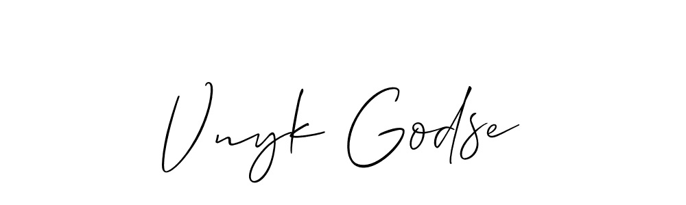 Make a beautiful signature design for name Vnyk Godse. Use this online signature maker to create a handwritten signature for free. Vnyk Godse signature style 2 images and pictures png