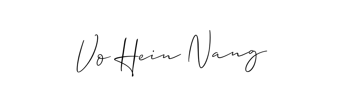 Make a beautiful signature design for name Vo Hein Nang. With this signature (Allison_Script) style, you can create a handwritten signature for free. Vo Hein Nang signature style 2 images and pictures png