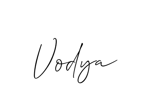 The best way (Allison_Script) to make a short signature is to pick only two or three words in your name. The name Vodya include a total of six letters. For converting this name. Vodya signature style 2 images and pictures png