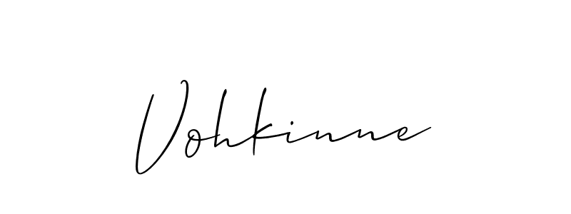 How to make Vohkinne name signature. Use Allison_Script style for creating short signs online. This is the latest handwritten sign. Vohkinne signature style 2 images and pictures png