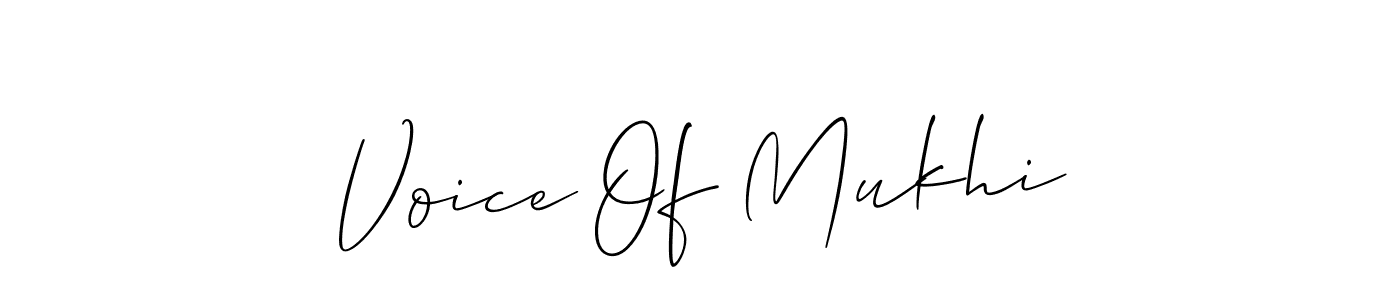 Voice Of Mukhi stylish signature style. Best Handwritten Sign (Allison_Script) for my name. Handwritten Signature Collection Ideas for my name Voice Of Mukhi. Voice Of Mukhi signature style 2 images and pictures png