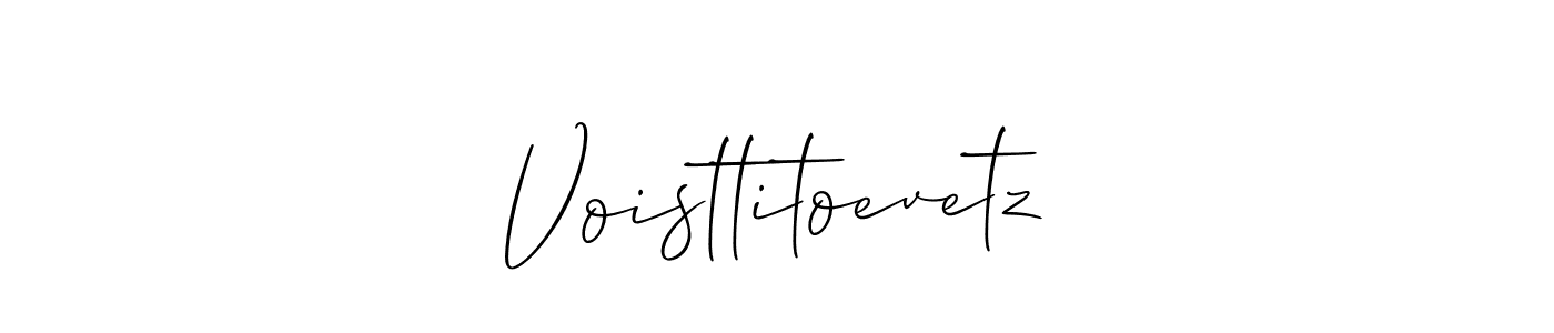 Create a beautiful signature design for name Voisttitoevetz. With this signature (Allison_Script) fonts, you can make a handwritten signature for free. Voisttitoevetz signature style 2 images and pictures png