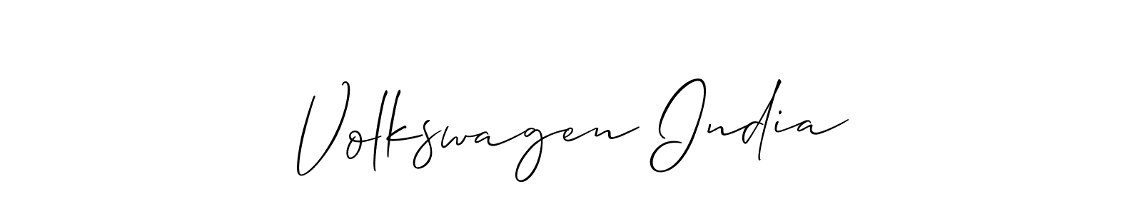 Allison_Script is a professional signature style that is perfect for those who want to add a touch of class to their signature. It is also a great choice for those who want to make their signature more unique. Get Volkswagen India name to fancy signature for free. Volkswagen India signature style 2 images and pictures png