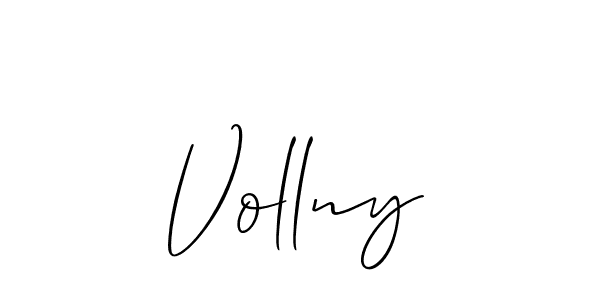 How to make Vollny name signature. Use Allison_Script style for creating short signs online. This is the latest handwritten sign. Vollny signature style 2 images and pictures png