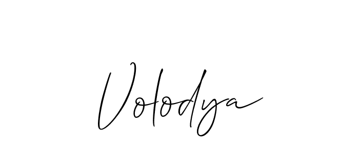 Similarly Allison_Script is the best handwritten signature design. Signature creator online .You can use it as an online autograph creator for name Volodya. Volodya signature style 2 images and pictures png