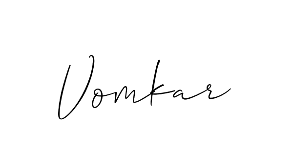 Make a beautiful signature design for name Vomkar. With this signature (Allison_Script) style, you can create a handwritten signature for free. Vomkar signature style 2 images and pictures png