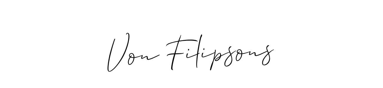 Also You can easily find your signature by using the search form. We will create Von Filipsons name handwritten signature images for you free of cost using Allison_Script sign style. Von Filipsons signature style 2 images and pictures png