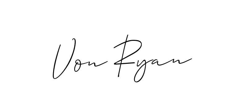 Also You can easily find your signature by using the search form. We will create Von Ryan name handwritten signature images for you free of cost using Allison_Script sign style. Von Ryan signature style 2 images and pictures png