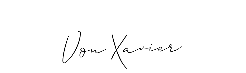 How to make Von Xavier signature? Allison_Script is a professional autograph style. Create handwritten signature for Von Xavier name. Von Xavier signature style 2 images and pictures png