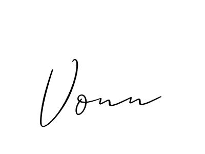 Vonn stylish signature style. Best Handwritten Sign (Allison_Script) for my name. Handwritten Signature Collection Ideas for my name Vonn. Vonn signature style 2 images and pictures png