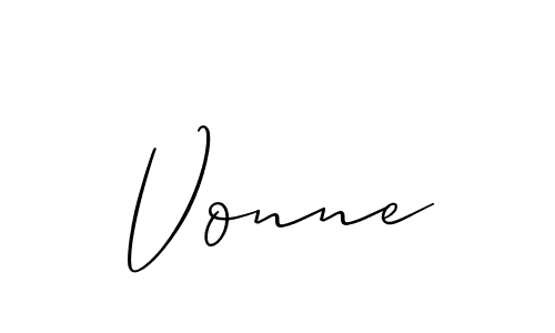 You should practise on your own different ways (Allison_Script) to write your name (Vonne) in signature. don't let someone else do it for you. Vonne signature style 2 images and pictures png