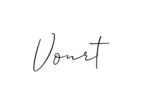 How to make Vonrt name signature. Use Allison_Script style for creating short signs online. This is the latest handwritten sign. Vonrt signature style 2 images and pictures png