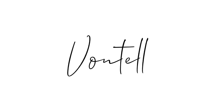 Use a signature maker to create a handwritten signature online. With this signature software, you can design (Allison_Script) your own signature for name Vontell. Vontell signature style 2 images and pictures png