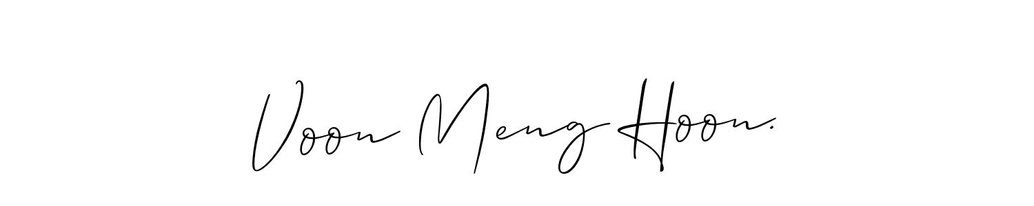 Also You can easily find your signature by using the search form. We will create Voon Meng Hoon. name handwritten signature images for you free of cost using Allison_Script sign style. Voon Meng Hoon. signature style 2 images and pictures png